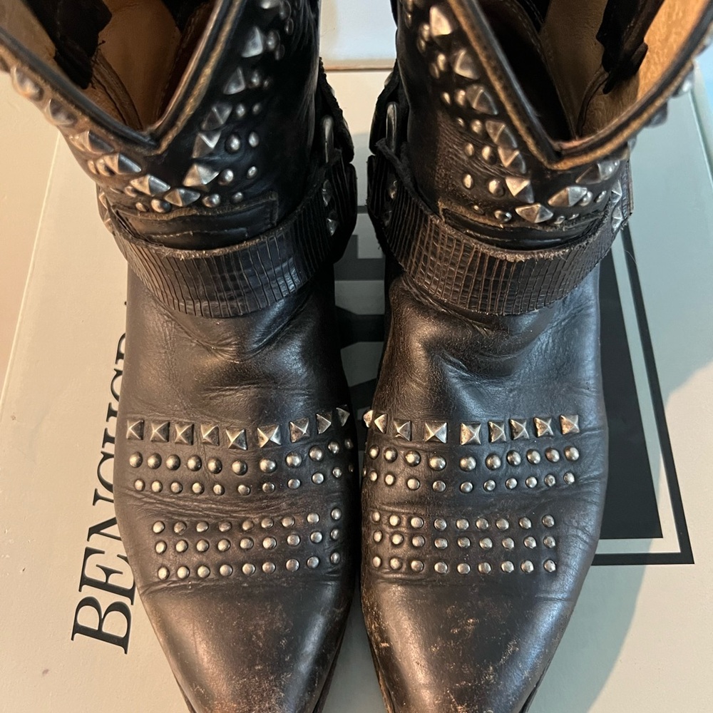 Frye Black Billy Biker Short Boots - Picture 3 of 8